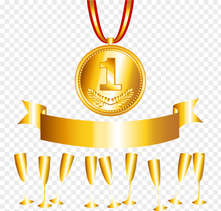 Gold Ribbon Medal Award Clip Art PNG