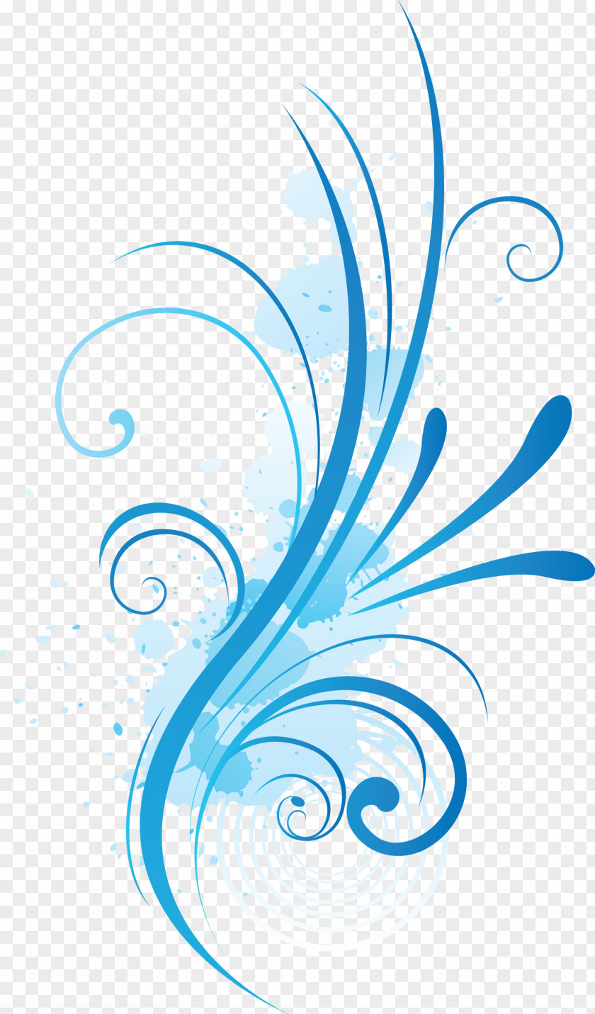 Blue Floral Clip Art PNG