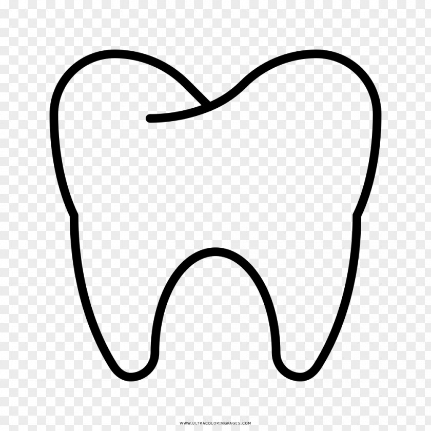 Dente Drawing Coloring Book Tooth Black And White PNG