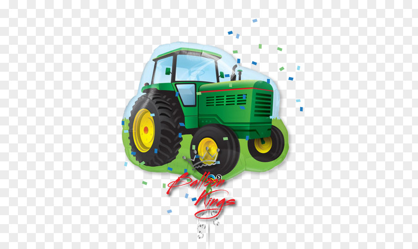 Farm Tractor John Deere Mylar Balloon Birthday PNG