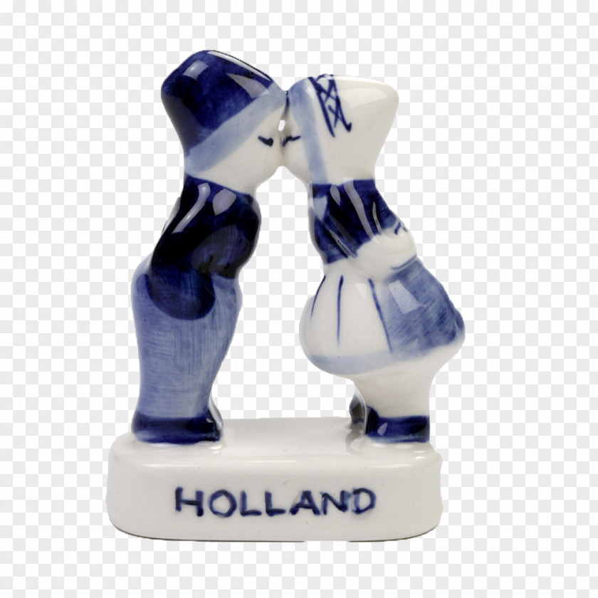 Kiss Couple Delftware Souvenir Figurine Lapel Pin PNG