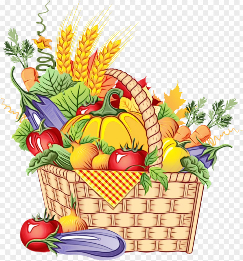 Picnic Basket Gift Fruits And Vegetables Background PNG
