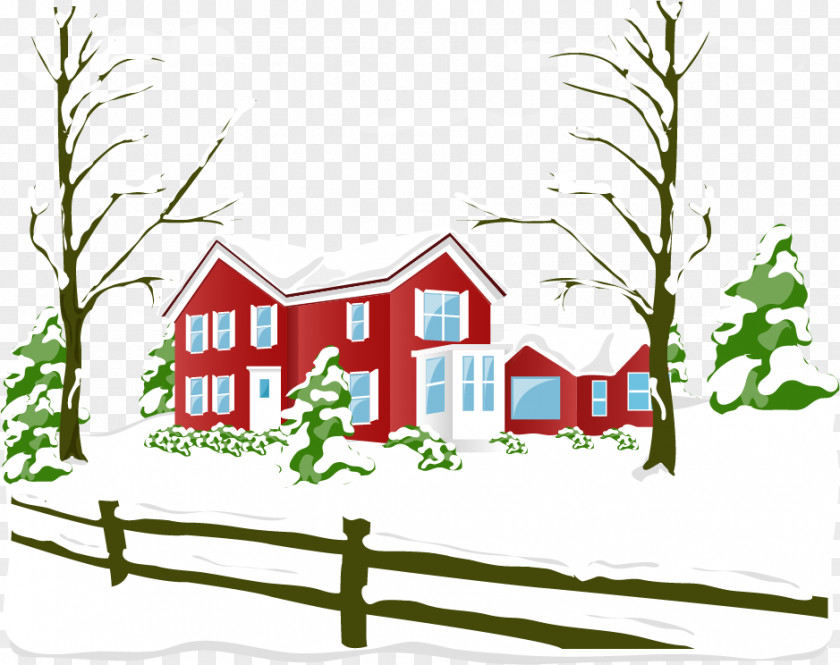 Vector Hand-painted Winter Snow Summer Spring Season PNG