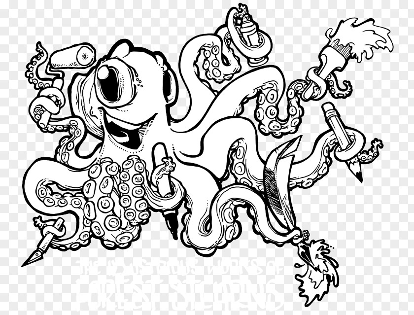 Drawing Octopus Vertebrate Visual Arts Line Art Clip PNG