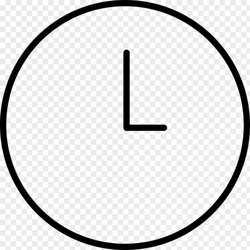 Clock Icon Circle Line Art Angle White Font PNG