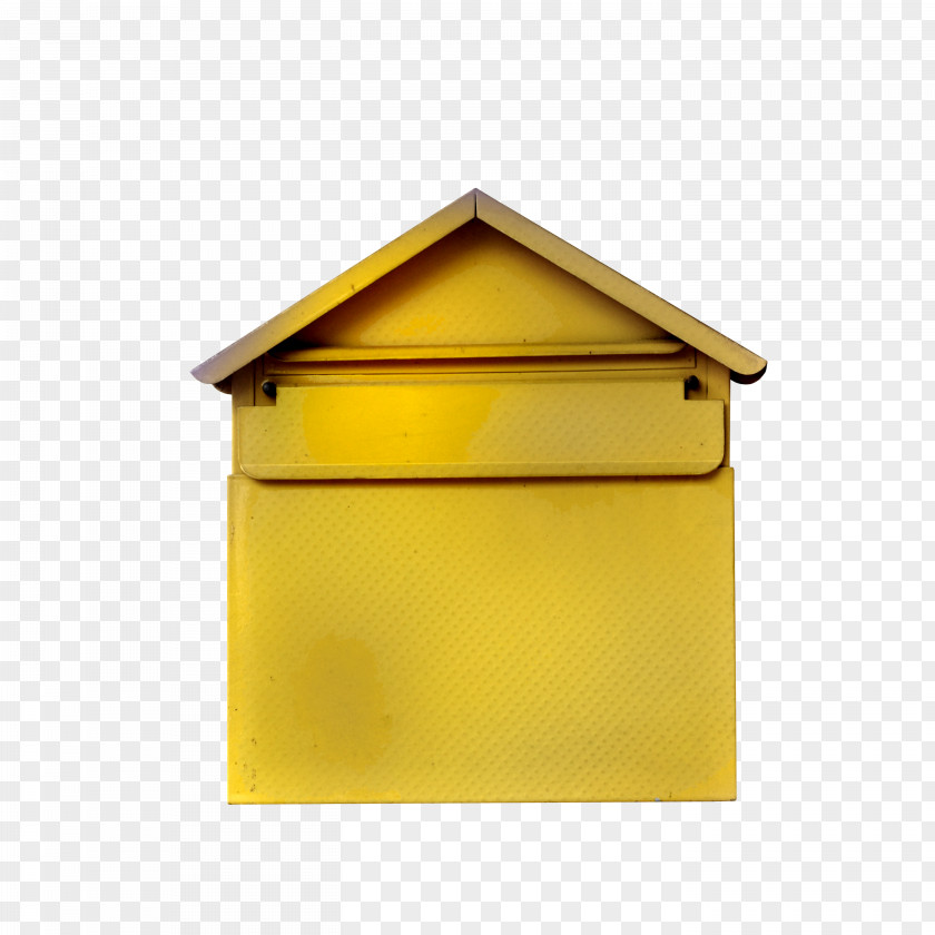 Golden House Letter Box Yellow PNG