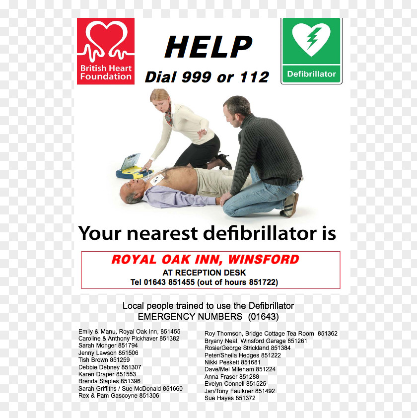 Heart Defibrillation British Foundation Winsford, Somerset PNG