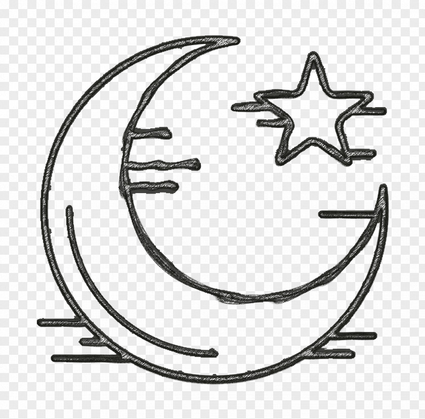 Ramadhan Mubarak Icon Star And Crescent Moon Night PNG
