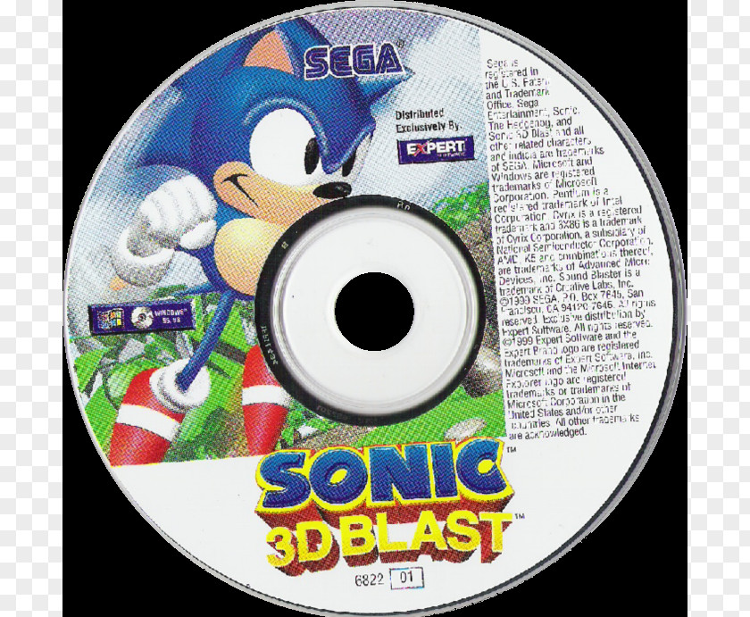 Sonic Blast 3D Sega Saturn Compact Disc Game 版本体 PNG