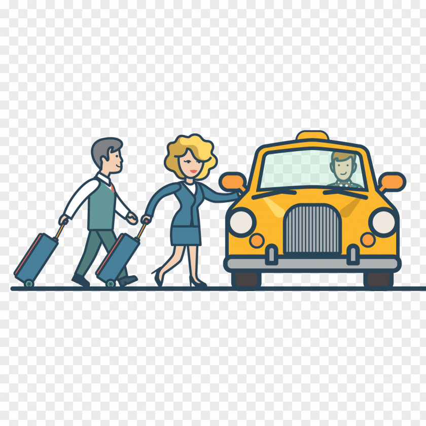 The Person Who Took Luggage Car Taxi Clip Art PNG