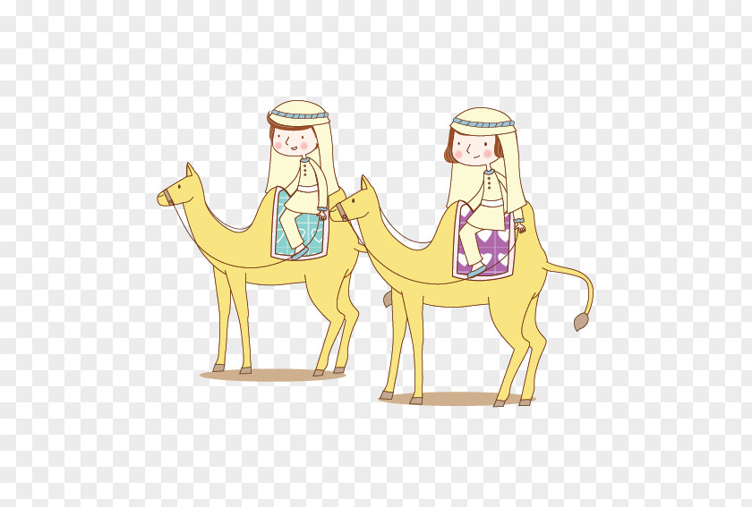 Camels Play Child Euclidean Vector Illustration PNG