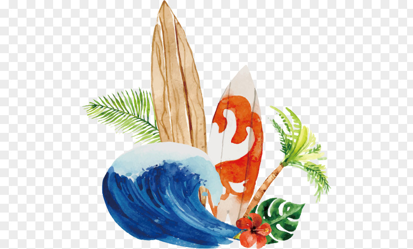 Great Surfing Euclidean Vector Wave Surfboard PNG