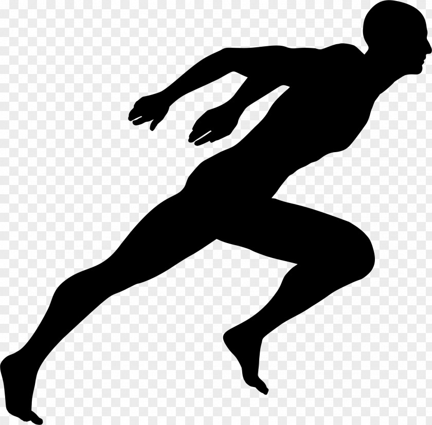 Man Silhouette Sprint Running Sport PNG