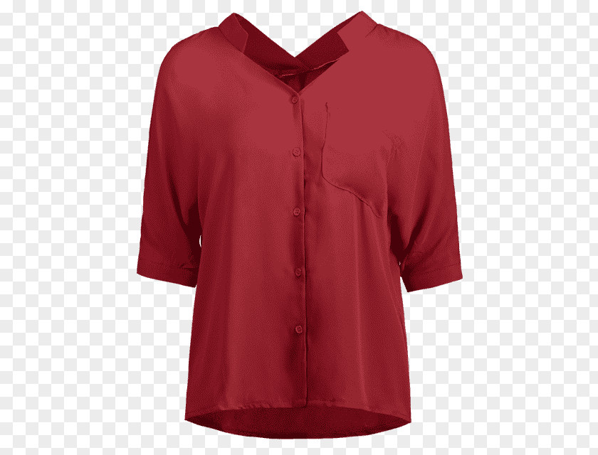 Red Blouses And Tops Blouse Maroon Neck PNG