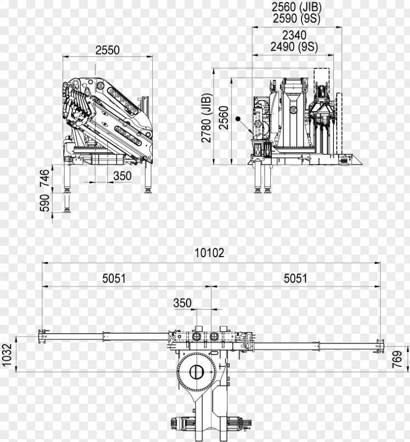 Truck Crane Technical Drawing Diagram Engineering PNG