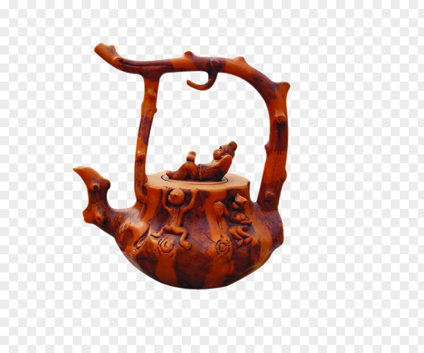 Wood Teapot Yixing Clay Kettle PNG