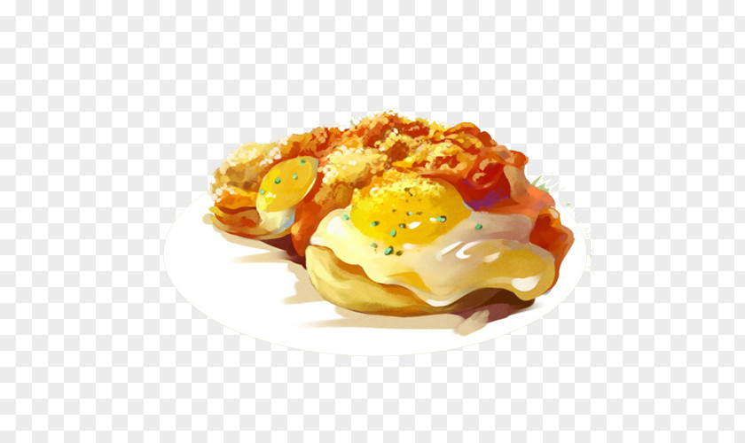 Hand Painting Eggs And Chicken Stock Image Fried Egg Full Breakfast Sandwich Food PNG