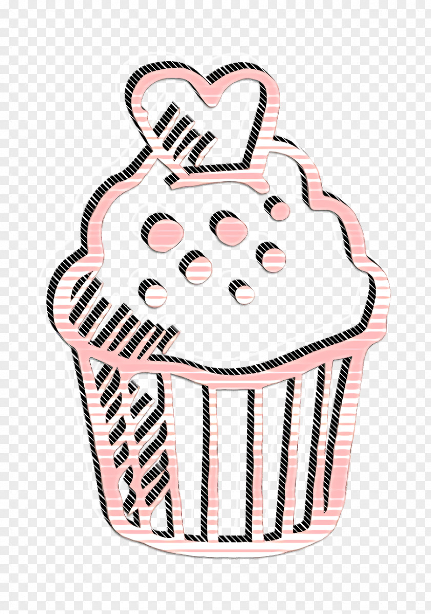 Dessert Icon Cupcake Hand Drawn Love Elements PNG