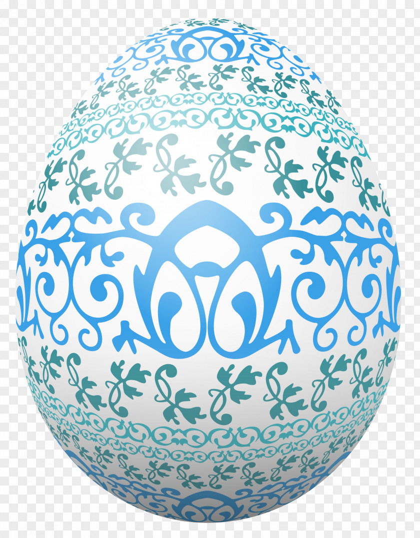 Easter White Egg With Blue Decoration Clipart Picture Decorating PNG