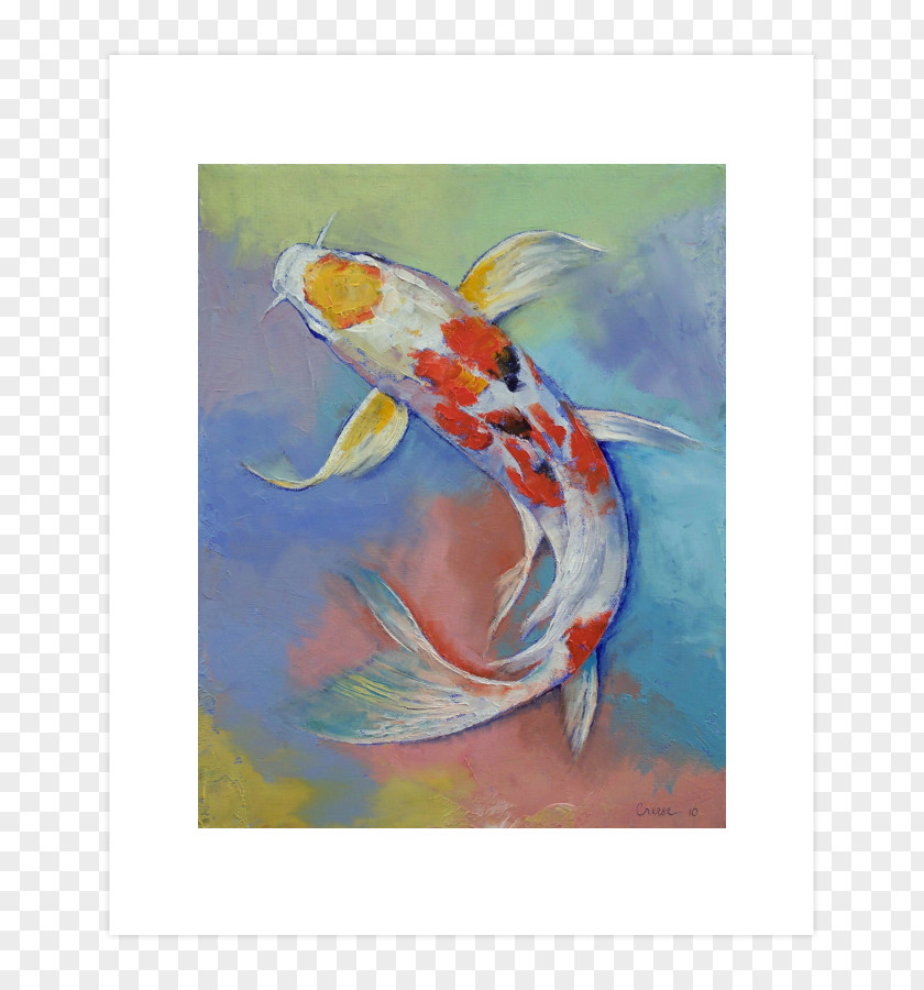 Painting Butterfly Koi Watercolor Canvas PNG