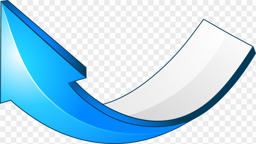 Blue Simple Curve Arrow PNG