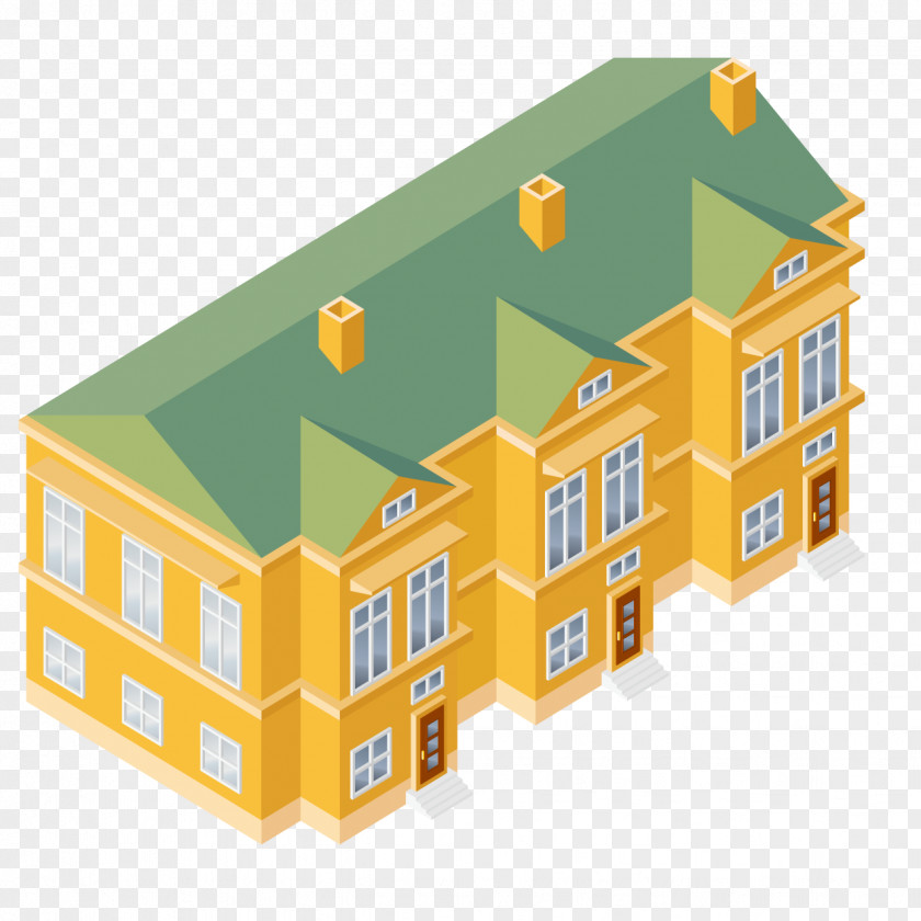 Cartoon Apartment Isometric Projection House Building Clip Art PNG