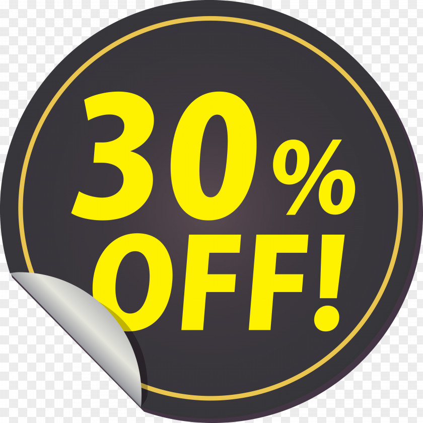 Discount Tag With 30% Off Label PNG