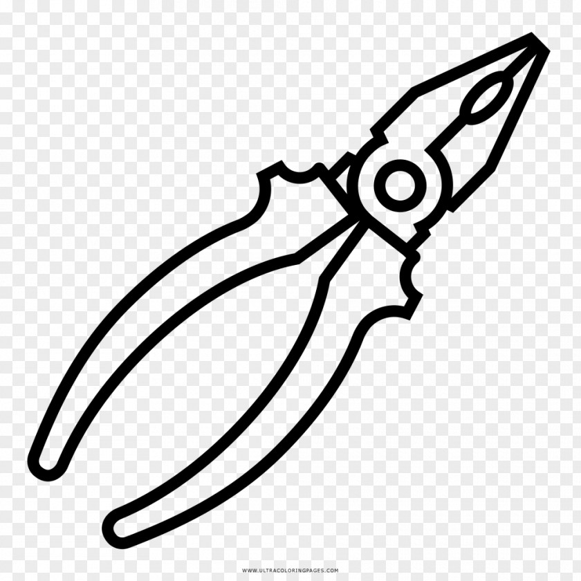 Pliers Drawing Coloring Book Black And White Clip Art PNG
