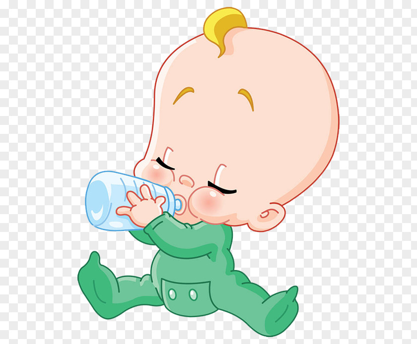 The Cartoon Baby In Milk Infant Drinking Bottle Clip Art PNG