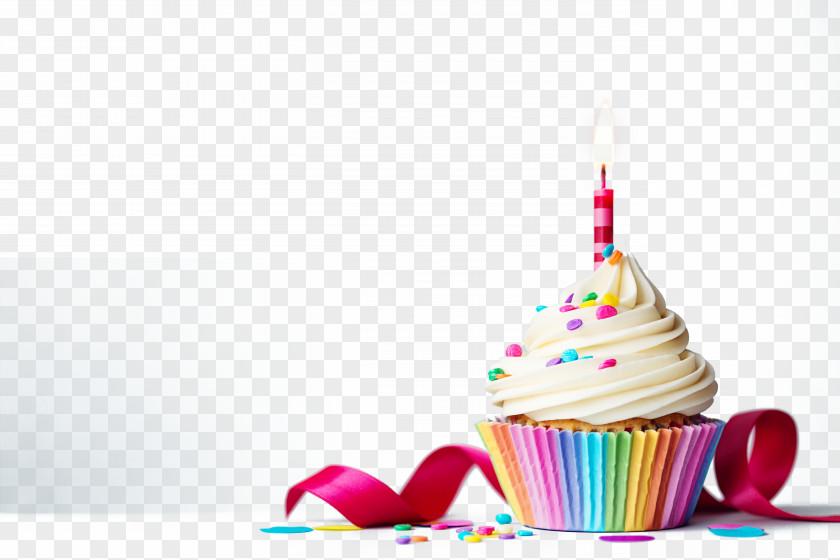 High-definition Picture Of A Red Candle Inserted On Cake Cupcake Birthday Stock Photography Royalty-free PNG