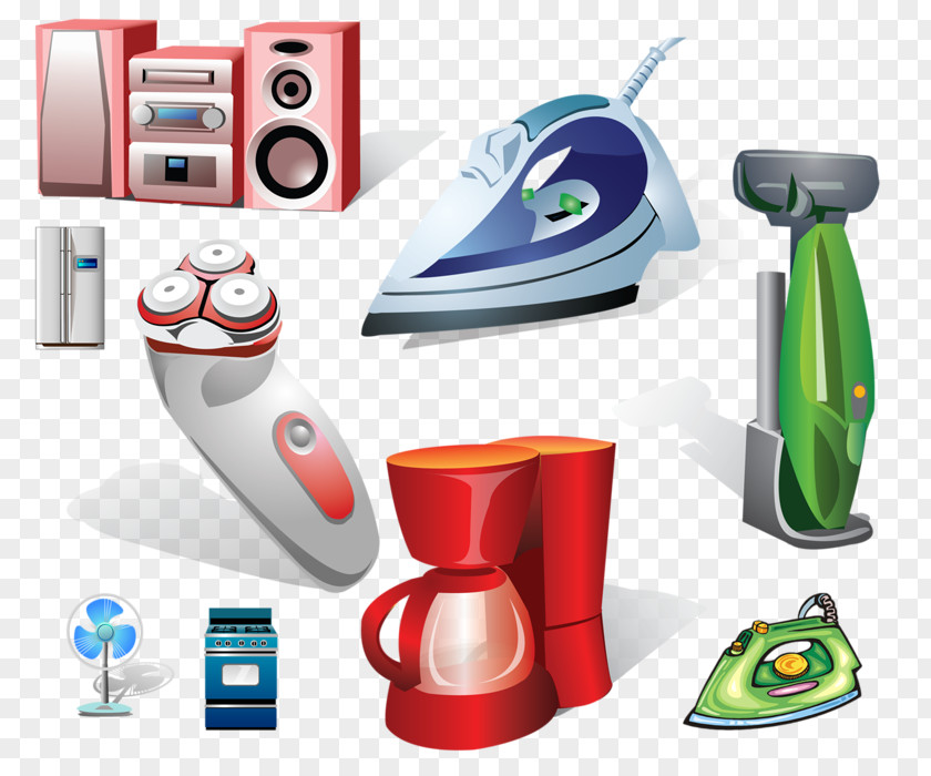 Small Appliance Home Vacuum Cleaner Clothes Iron Kettle PNG