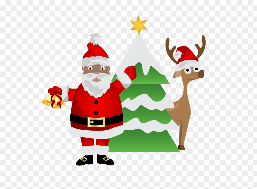 Christmas Tree Santa Claus Reindeer Ornament PNG