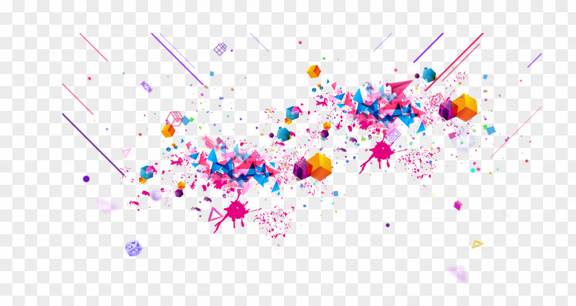 Colorful Fireworks Material Light Watercolor Painting PNG