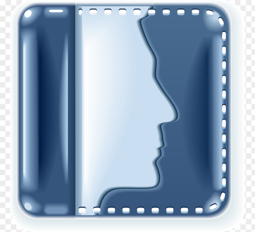 Hand-painted Blue Square Abstract Face Pattern Google Images Search Engine Clip Art PNG