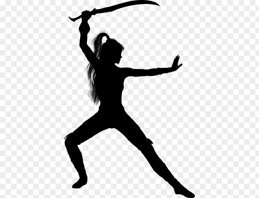 Silhouette Woman Female Sword PNG