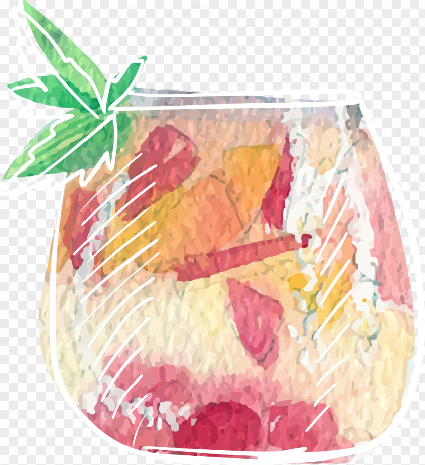 Hand Painted Juice Cups Orange Cocktail PNG