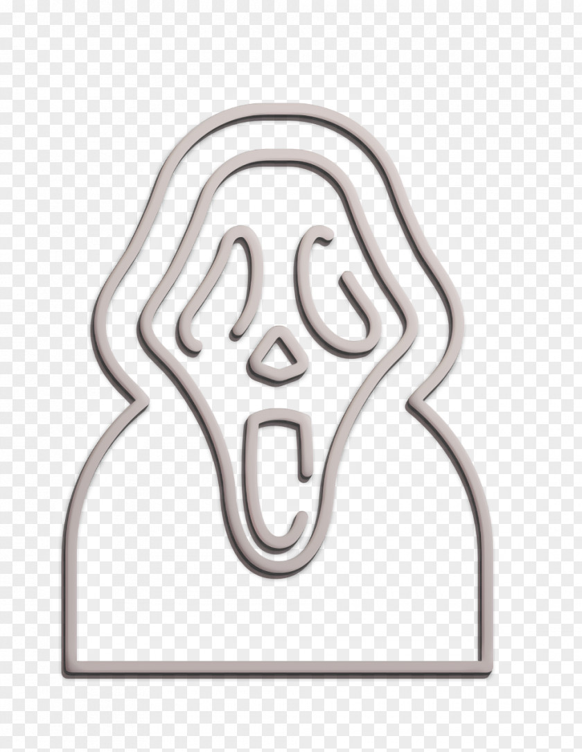 Metal Logo Creepy Icon Ghost Face Halloween PNG