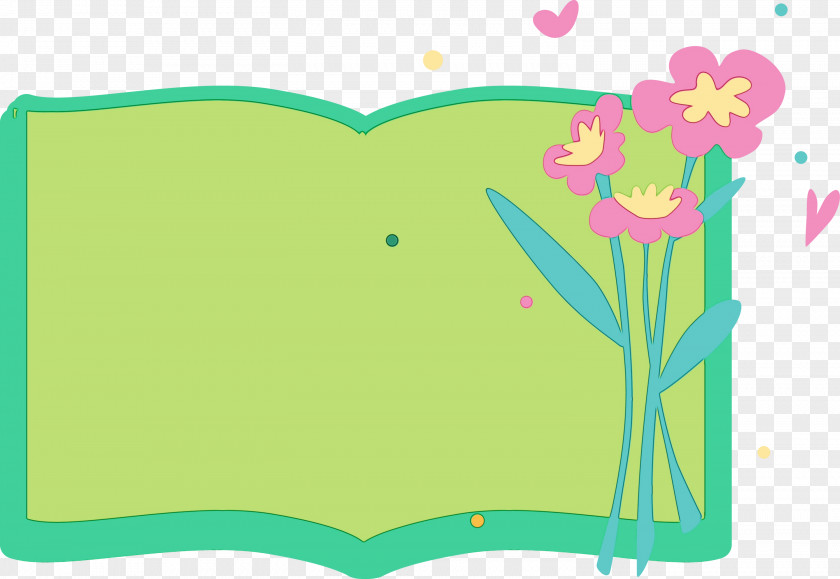 Flower Cartoon Line Green Tree PNG