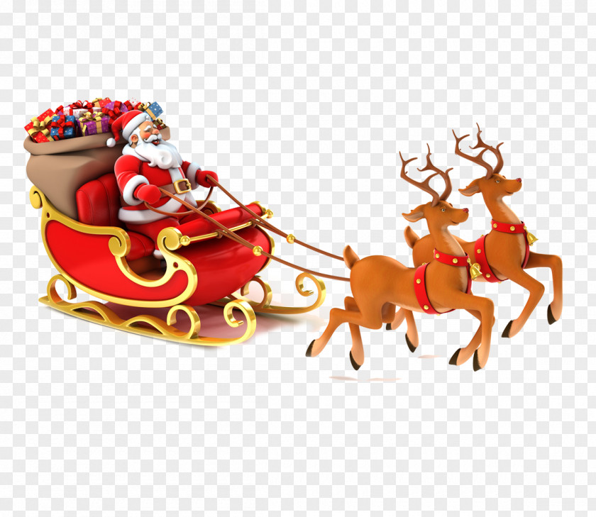 Santa Claus Creative Reindeer Christmas Tree Wish PNG