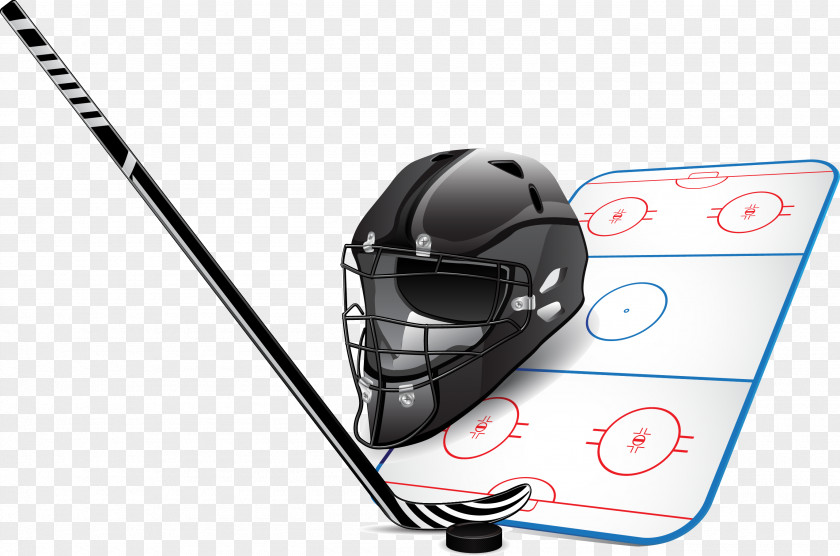 Sports Equipment Hockey Stick Puck Ice Field PNG