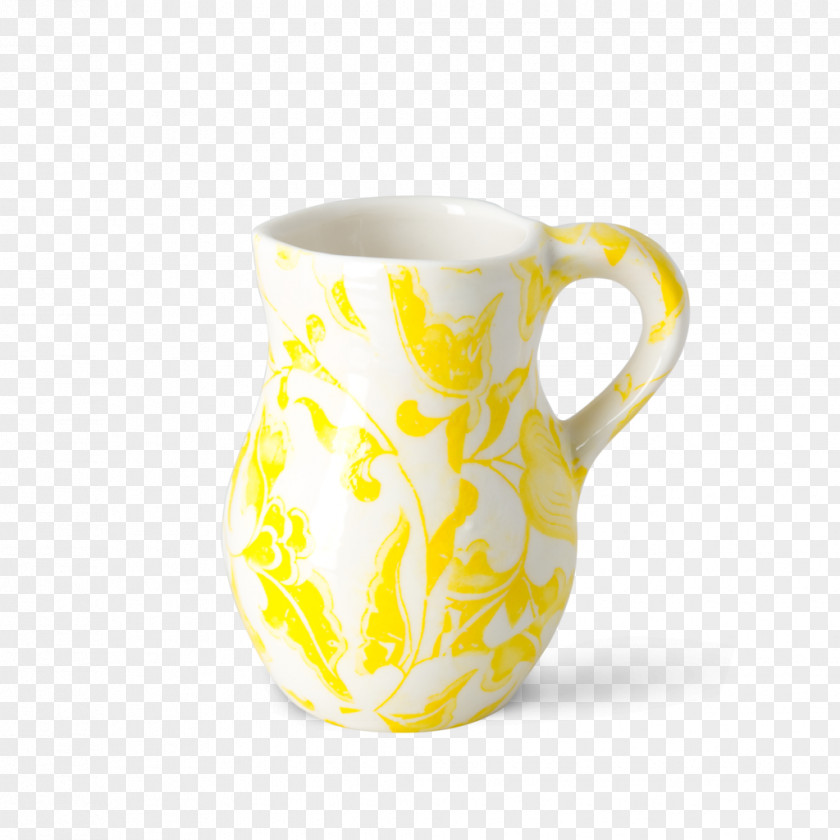 Yellow Cup Printing Jug Ceramic Coffee Mug Pitcher PNG