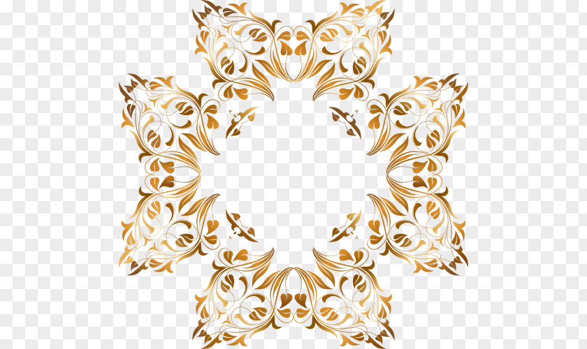 Ornament Symmetry Flower Line Art PNG