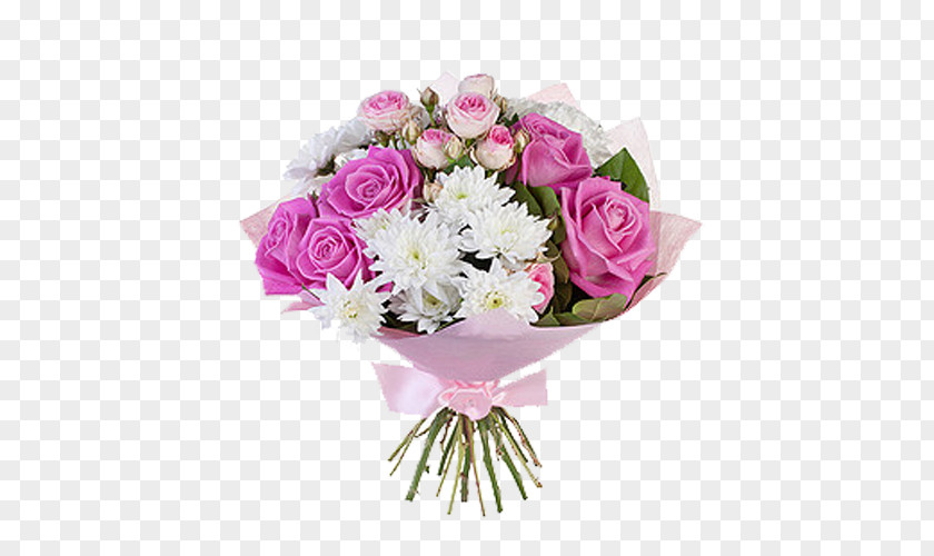 Pink Bouquet Flower Garden Roses Chrysanthemum Transvaal Daisy PNG