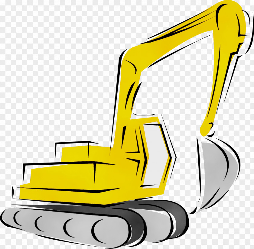 Construction Equipment Yellow Backhoe Loader Heavy Machinery Excavator PNG