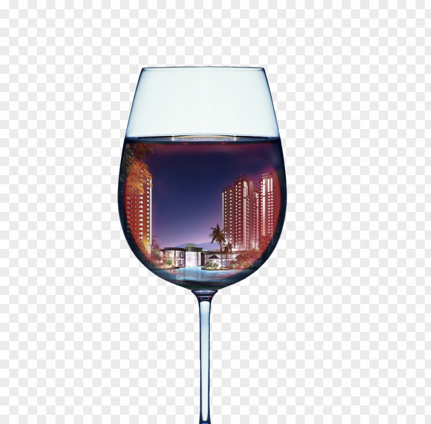 Creative Wine Estate Red Glass Cup Real Property PNG
