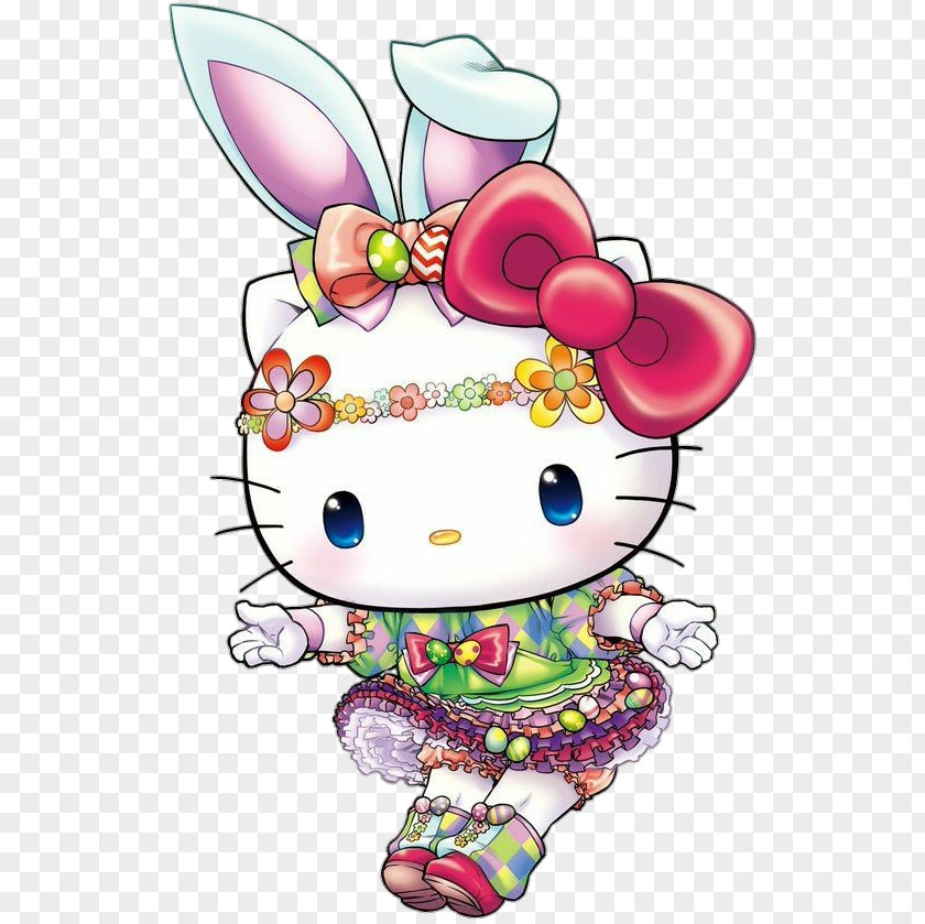 Easter Bunny Coloring Hello Kitty Illustration Harmony Land Sanrio PNG