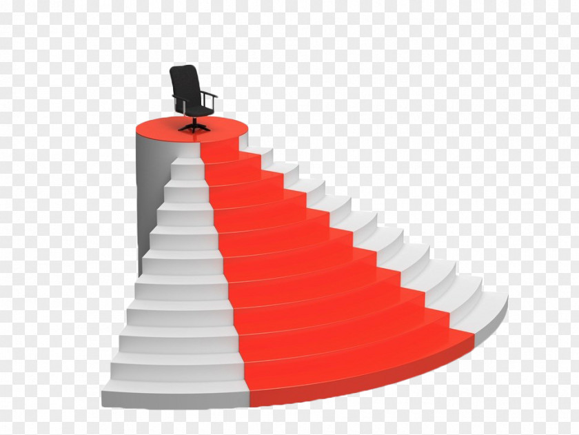 Half The Red Carpet Stairs Chair Illustration PNG