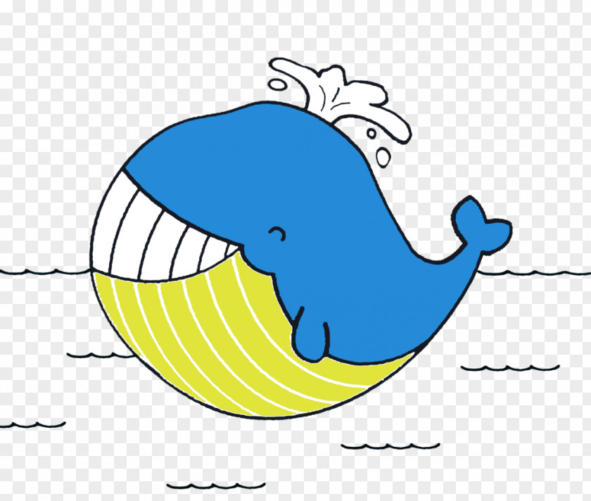 Sea Blue Whale Cartoon Illustration PNG