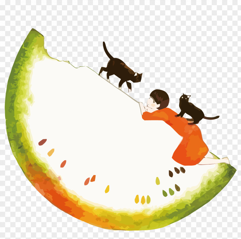 Vector Cartoon Watermelon Pixiv Illustration PNG