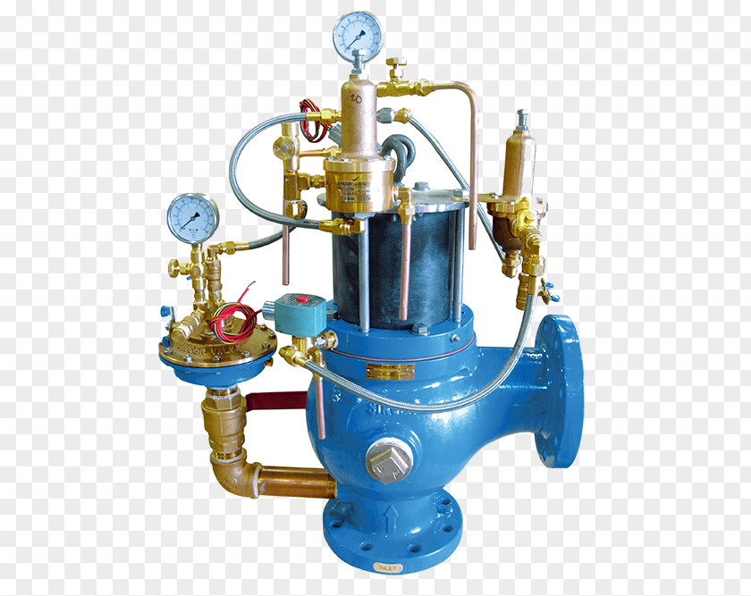 Water Flow Control Valve Pilot-operated Relief Pressure Actuator PNG